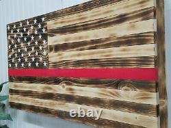 Thin Red Line American Flag Gun Concealment Cabinet Secret Hidden Storage Case