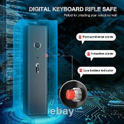 Touch ID PIN Code Gun Safe for 2-6 Rifles Shotgun with Storage Shelves Alarm LED