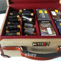 Tourbon Canvas Leather Rifle Cartridge Storage Case Hunting Gun Ammo Lock Box