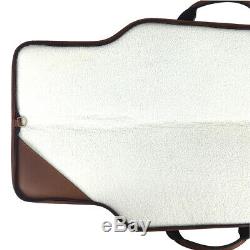 Tourbon Genuine Leather Rifle Case Scope Bag Full Zipper Slip Gun Storage Brown