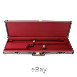 Tourbon Gun Case Shotgun Hard Box Canvas & Leather Storage Safe Lock Vintage