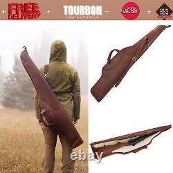 Tourbon Leather Rifle Carrying Scope Case Soft Lined Gun Slip Storage Sling Bag