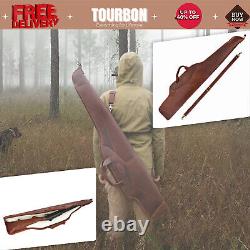 Tourbon Leather Rifle Carrying Scope Case Soft Lined Gun Slip Storage Sling Bag