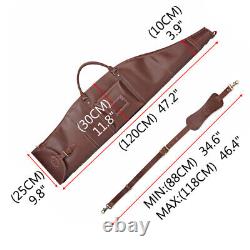 Tourbon Leather Rifle Case Soft Padded Scope Carry Gun Sling Bag Ammo Pack