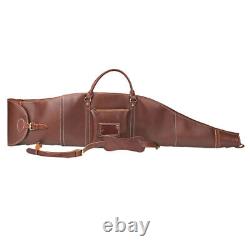 Tourbon Leather Rifle Case Soft Padded Scope Carry Gun Sling Bag Ammo Pack