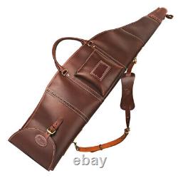 Tourbon Leather Rifle Case Soft Padded Scope Carry Gun Sling Bag Ammo Pack