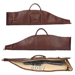 Tourbon Leather Rifle Case Soft Padded Scope Carry Gun Sling Bag Ammo Pack