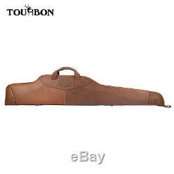 Tourbon Rifle leather Slip Bag Thick Fleece Padded Gun Scope Cover Storage-Brown