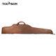 Tourbon Rifle Leather Slip Bag Thick Fleece Padded Gun Scope Cover Storage-brown