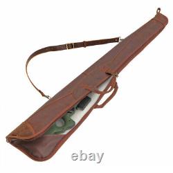 Tourbon Wax Leather Shotgun Carry Case Gun Storage Fleece Line Zippered Bag USA