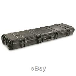 Two-Gun Carry Hard Case Waterproof AR Lockable Foam Storage Large Box With Wheels