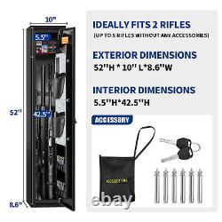 US 3-5 Long Rifle Gun Safe Cabinet Home Pistol Quick Access Shotguns Rack Pocket
