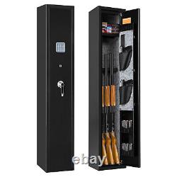 US 3-5 Rifle Guns Safe Cabinet Quick Access Lock Storage Keypad + Pistols Pocket