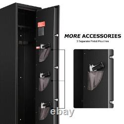 US 4 Gun Rifles Safe Storage Cabinet LED & Detachable Foam Holder Locking System