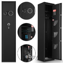 US 5 Guns Rifle Storage Safe Cabinet Security Digital Lock System Quick Acces