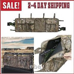 UTV Double Gun Bag Rack Rifle Carrier Case Rear Roll Cage Storage Hunting SXS