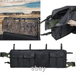 UTV Double Gun Bag Rack Rifle Carrier Case Rear Roll Cage Storage Hunting SXS