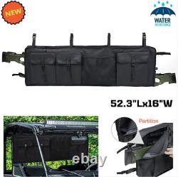 UTV Double Gun Bag Rack Rifle Carrier Case Rear Roll Cage Storage Hunting SXS