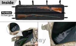 UTV Double Gun Bag Rack Rifle Carrier Case Rear Roll Cage Storage Hunting SXS