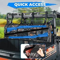 UTV Double Gun Carrier Holder Tool Rack Case Rear Storage Bags Rifle Organizer