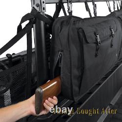 UTV Double Gun Carrier Rifle Storage Rack Case for Ranger Mule Viking etc Black