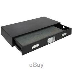 Under Bed Safe Gun Digital Lock Security Slide-Out Drawer Steel Valuable Storage