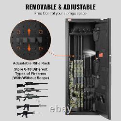 VEVOR 6-10 Rifles Gun Safe Rifle Safe with Lock & Digital Keypad Removable Shelf