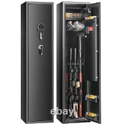 VEVOR Gun Safe Rifle Safe with Built-in Storage Locker 5 Rifles Storage Cabinet