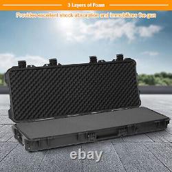 VILOBOS 38 48 Tactical Rifle Hard Case Gun Storage Foam Insert with Wheel + Lock