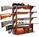 Versatile Gun Rack Wall Mount Solid Wood Display Wooden Locking Drawer Storage