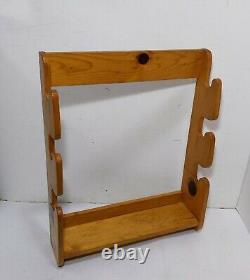 Vintage Handcrafted Rustic 3 Rifle Gun Wall Hanging Display Wood Storage Rack