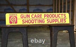 Vintage Hopper Gun Shop Shooting Supplies Metal Store Display Sign ammo rifle