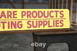 Vintage Hopper Gun Shop Shooting Supplies Metal Store Display Sign ammo rifle