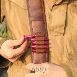 Vintage Rifle Case Scope Carrying PU Leather Sling Gun Bag Ammo Pocket-TOURBON