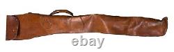 Vintage Rifle Shot Gun Storage Case Brown All Leather