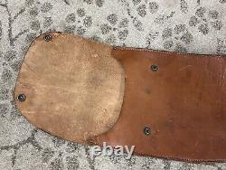 Vintage Rifle Shot Gun Storage Case Brown All Leather