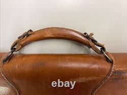 Vintage Rifle Shot Gun Storage Case Brown All Leather