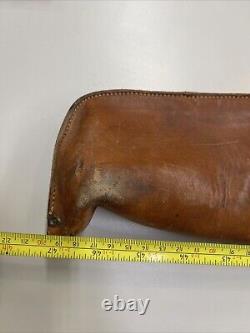 Vintage Rifle Shot Gun Storage Case Brown All Leather