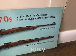 Vintage Winchester Model 70s Store Display Sign Hunting Gun Rifle Free Ship