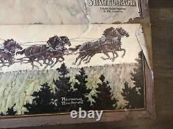 Vintage Winchester Norman Rockwell Stagecoach 1966 Store Sign Hunting Gun Rifle