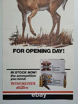 Vintage Winchester Western Rifle Hunting Gun Store Display Advertising Poster