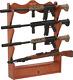 Wall Mount Gun Rack Shotgun Rifle Display Storage Hunting Shooting Wooden Stand