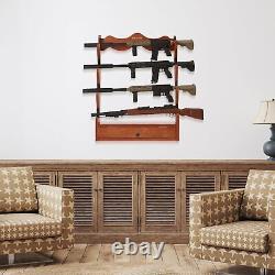 Wall Mount Gun Rack Shotgun Rifle Display Storage Hunting Shooting Wooden Stand