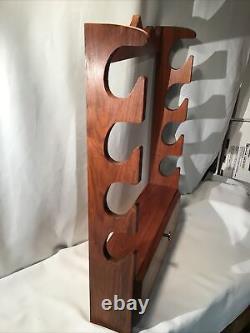 Walnut Wooden 4 Gun Rack Rifle or Shotgun With Storage Department, free Standing