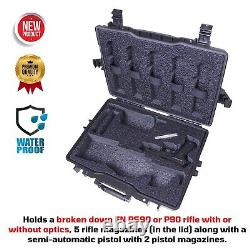 Waterproof Gun Storage Hard Case with Foam for FN PS90 or P90 Rifle & Magazines