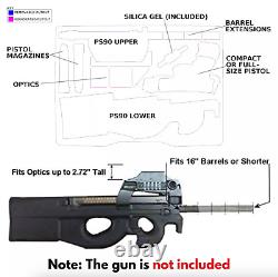 Waterproof Gun Storage Hard Case with Foam for FN PS90 or P90 Rifle & Magazines