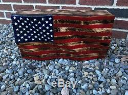 Waving American Flag Concealment Compartment Cabinet Hidden Gun Storage Box Case