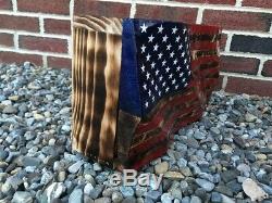 Waving American Flag Concealment Compartment Cabinet Hidden Gun Storage Box Case