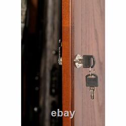 Wood Gun Cabinet Safe Shotgun Rifle Storage Organizer And Tall Traditional Clock