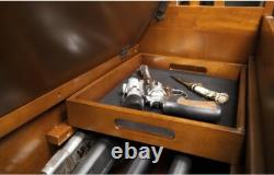 Wood Locking Gun Concealment Entryway Bench with Felt Barrel Rest 5 Gun Storage